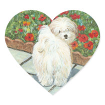 Havanese n Poppies Portrait Stickers