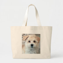 Havanese Rescue Puppy Tan funny green 'tooth' Bag