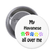 Havanese Walks Design Pinback Button