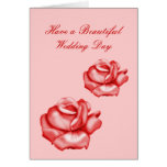 "Have a Beautiful Wedding Day" - Rose Bloom Duo Cards