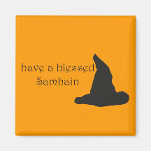 Have A Blessed Samhain Witch Hat Refrigerator Magnet