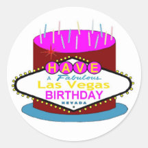 Have A Fabulous Las Vegas Birthday  Cake Sticker