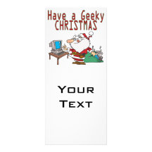 have a geeky christmas santa computer tech custom rack cards