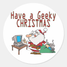 have a geeky christmas santa computer tech stickers