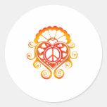 have a heart /henna sunburst round stickers