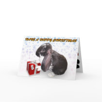 Have A Hoppy Christmas W/ Pika - Rabbit Xmas Card