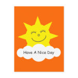 Have A Nice Day happy cartoon sun orange postcard