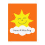 Have A Nice Day happy cartoon sun orange postcard