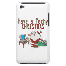have a techy christmas computer geek santa barely there iPod cover