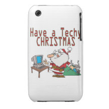 have a techy christmas computer geek santa Case-Mate iPhone 3 cases