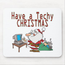have a techy christmas computer geek santa mouse pad