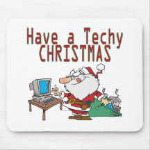 have a techy christmas computer geek santa mouse pad