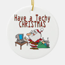 have a techy christmas computer geek santa christmas ornament