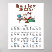 have a techy christmas computer geek santa poster