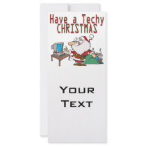 have a techy christmas computer geek santa custom rack card