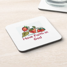 Have Faith in God Strawberry Coasters