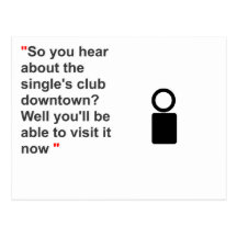 have you heard about the singles club? postcards