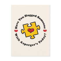 Have You Hugged Someone Today Asperger's Postcard