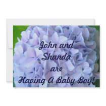 Having a Baby Boy! Shower Invitations Blue Floral