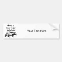 Having a honey badger kind of day bumper sticker