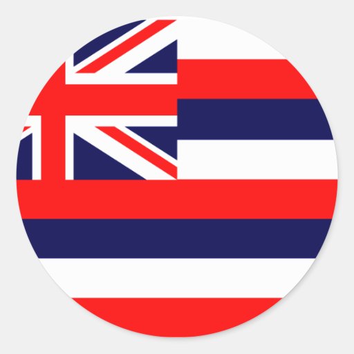 HAWAÏ/DRAPEAU HAWAÏEN AUTOCOLLANT ROND