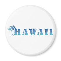 Hawaii blue palm trees fridge magnets