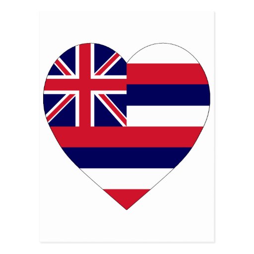 Hawaii Flag Heart Post Cards
