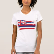 Hawaii Flag T-Shirt - Beack & Palm Trees