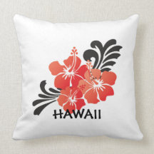 Hawaii Hibiscus Flower Pillow