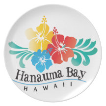 Hawaii Hibiscus Flowers Party Plates