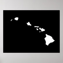 Hawaii in White and Black Posters