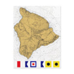 Hawaii Island nautical chart postcard