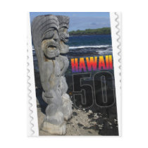 Hawaii statehood 50th anniversary postcard island