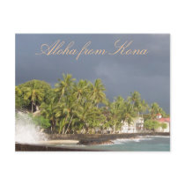 Hawaii Stormy Sky at Island Seawall Post Card