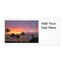 Hawaii Tropical Sunset on the Beach Picture Card