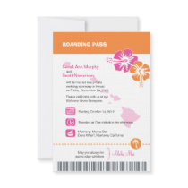 Hawaii Wedding Boarding Pass Invites