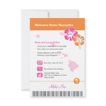 Hawaii Wedding Boarding Pass Invites