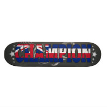 Hawaiian and a Champion Custom Skate Board