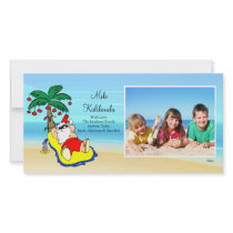 Hawaiian Christmas Santa Christmas Photo Card.