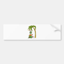 Hawaiian Christmas Turtle Santas Bumper Sticker