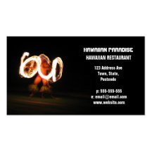 Hawaiian Fire Dance Business Card Templates