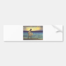 Hawaiian Fisherman, woodblock print Bumper Stickers