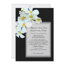 Hawaiian Flowers Custom Black Wedding Invite