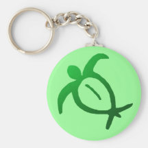 Hawaiian Honu Petroglyph - Keychain