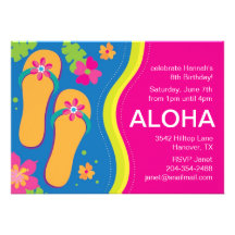 Hawaiian Luau Party Invitation