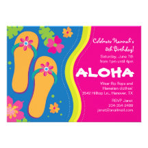 Hawaiian Luau Party Invitation