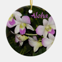 Hawaiian orchids Christmas ornament