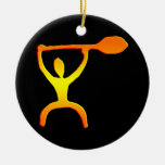 Hawaiian Paddle Man Petroglyph - Ornament
