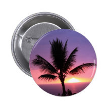 Hawaiian Palm Tree & Colorful Sunset Pin