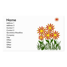 Hawaiian print sunflowers business cards